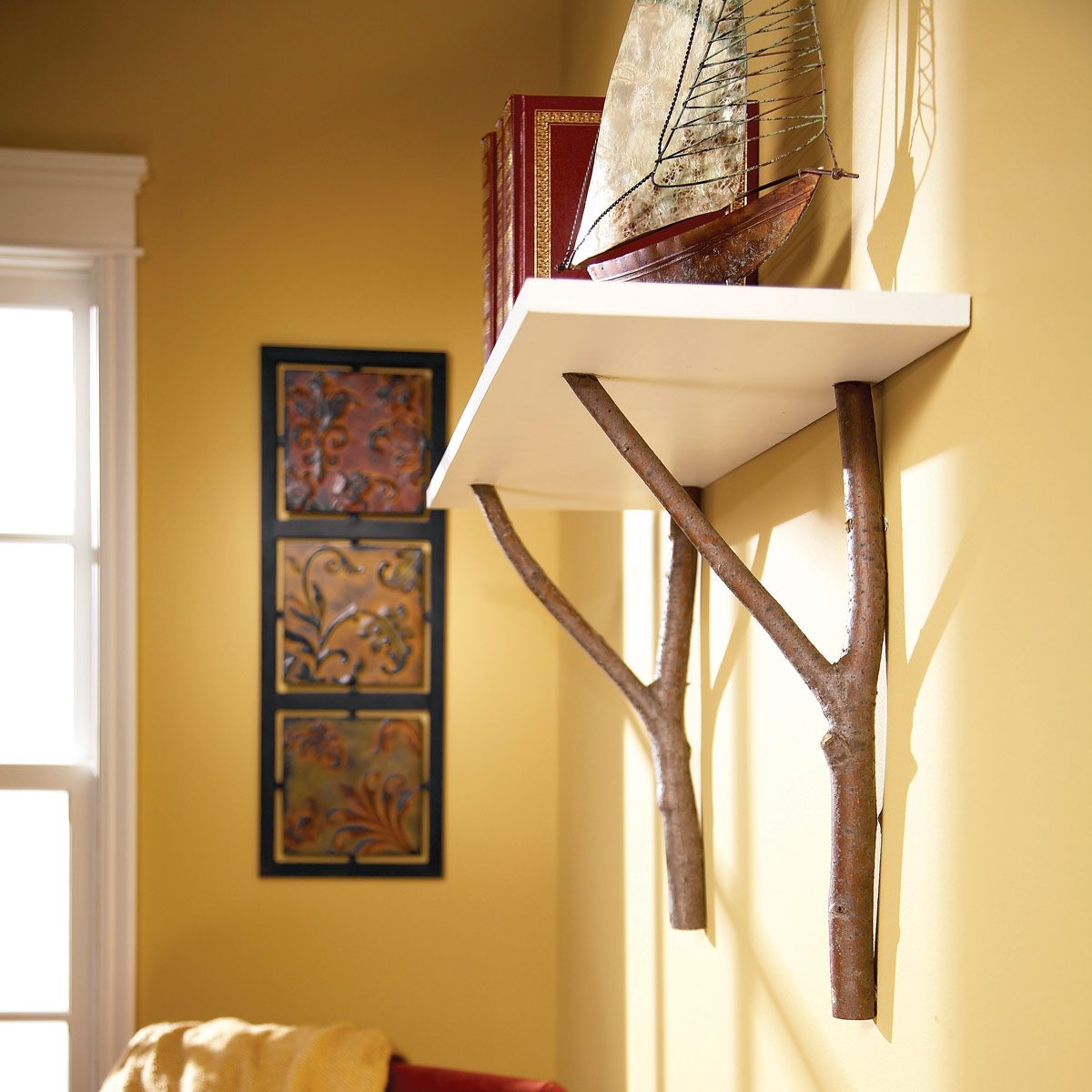 Simple Bookshelf: Cottage Shelf with Branches