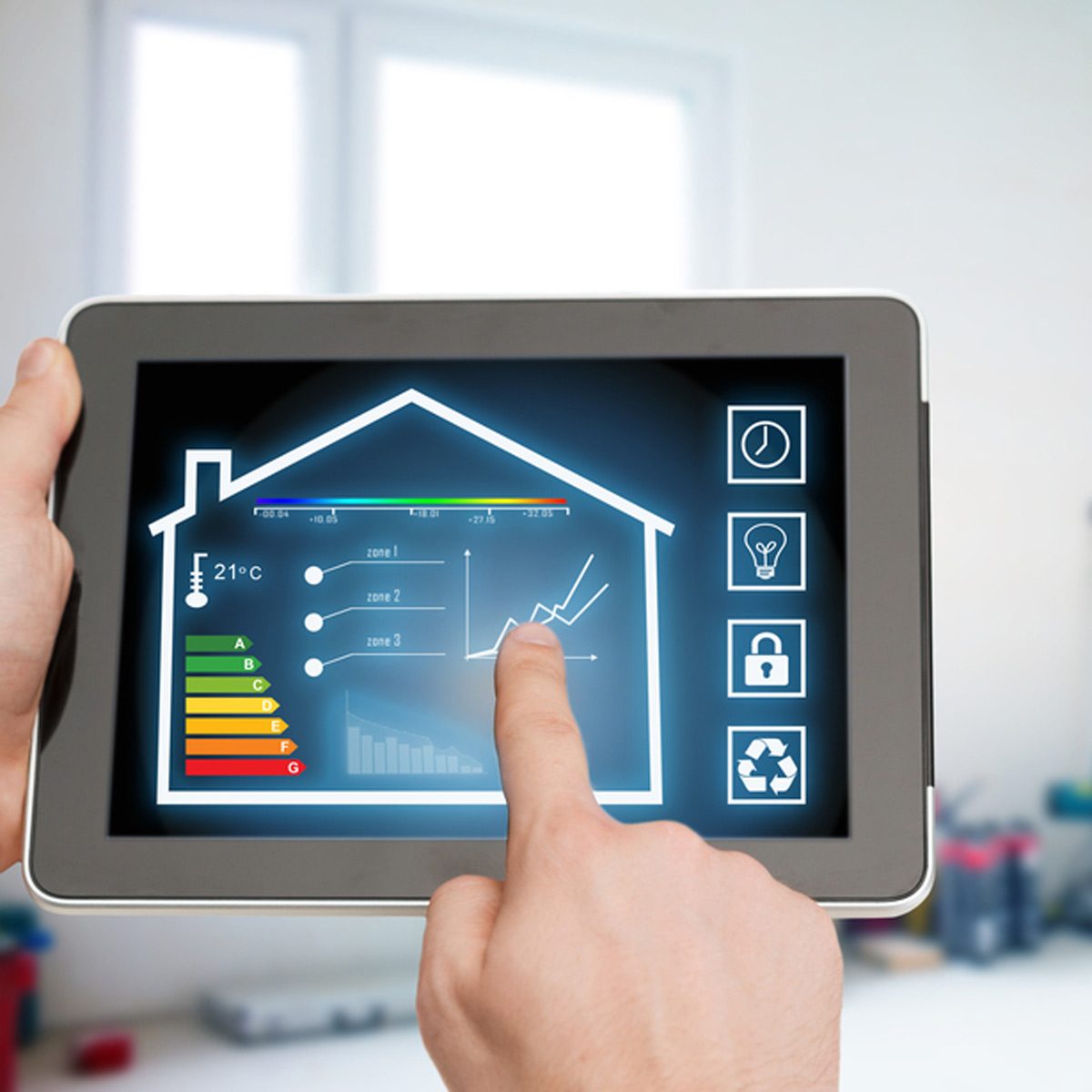 dfh5_277829075 App-Based Scheduling heating and cooling thermostat