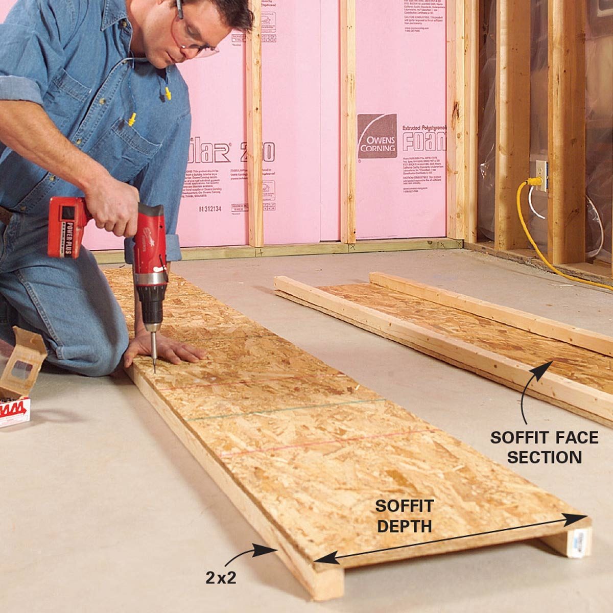 Finishing a Basement - Build Soffit Front