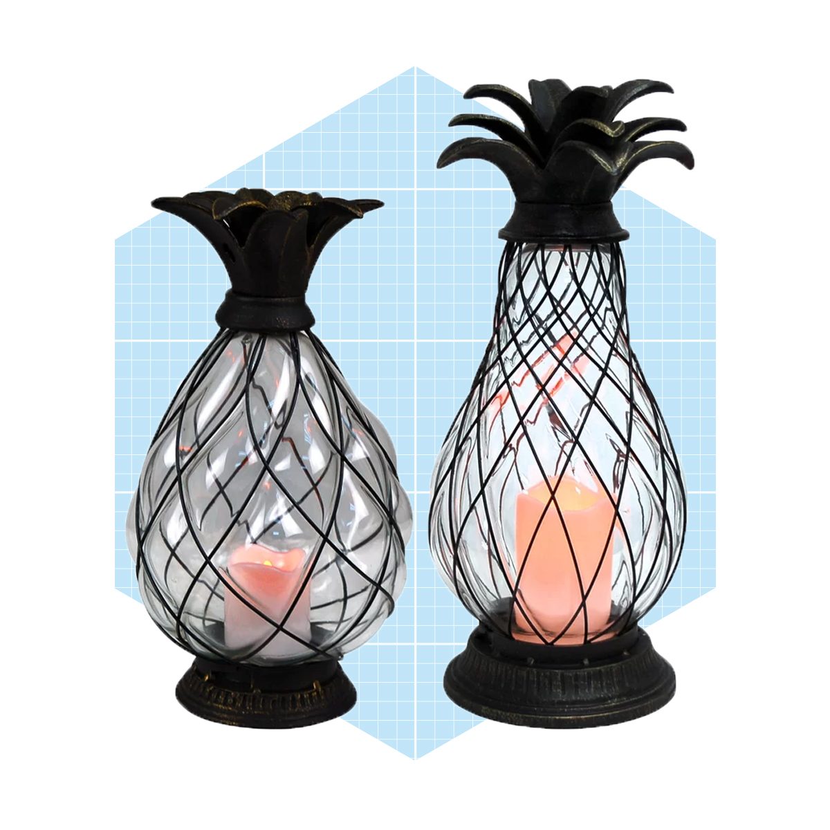 2 Piece Pineapple Led Iron Lantern Set Ecomm Wayfair.com