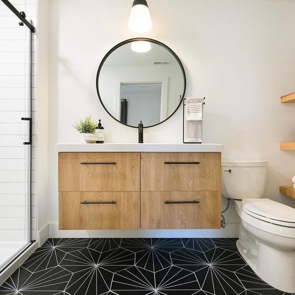 Chic Bathroom Courtesy @katie Gelsheimer Home Via Instagram