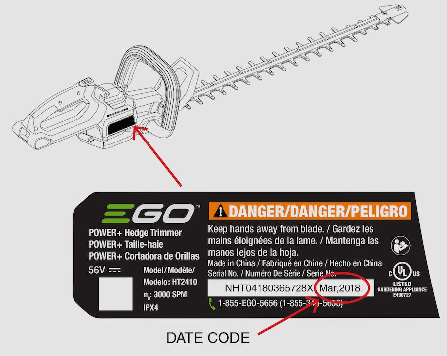 Recalled Model And Make Number Ego Hedge Trimmer Courtesy Cpsc